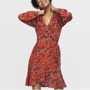 MAJE Rosetto Animal Print Wrap Dress SZ: Medium